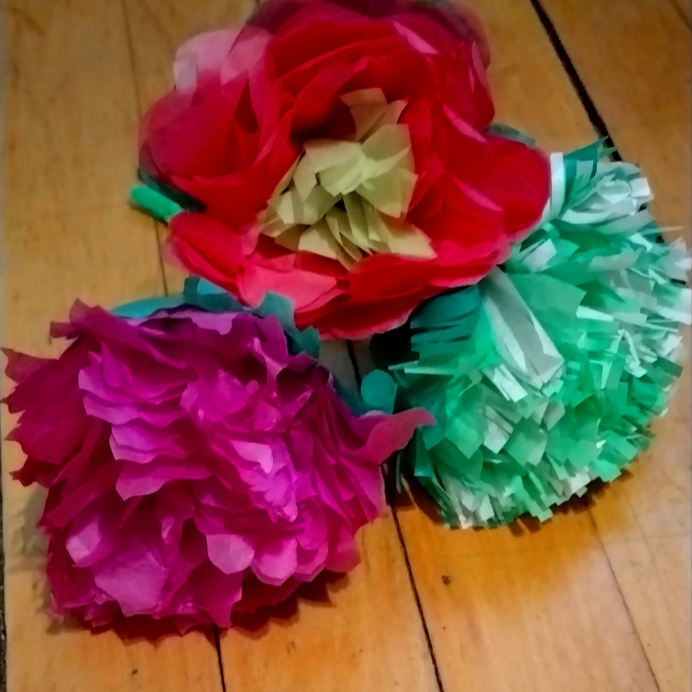 Colorful Tissue Paper Flowers Set